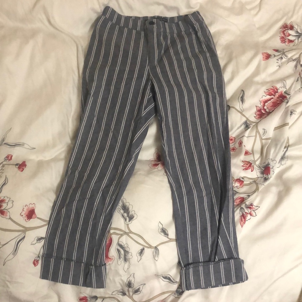 Striped Gray and White Pants